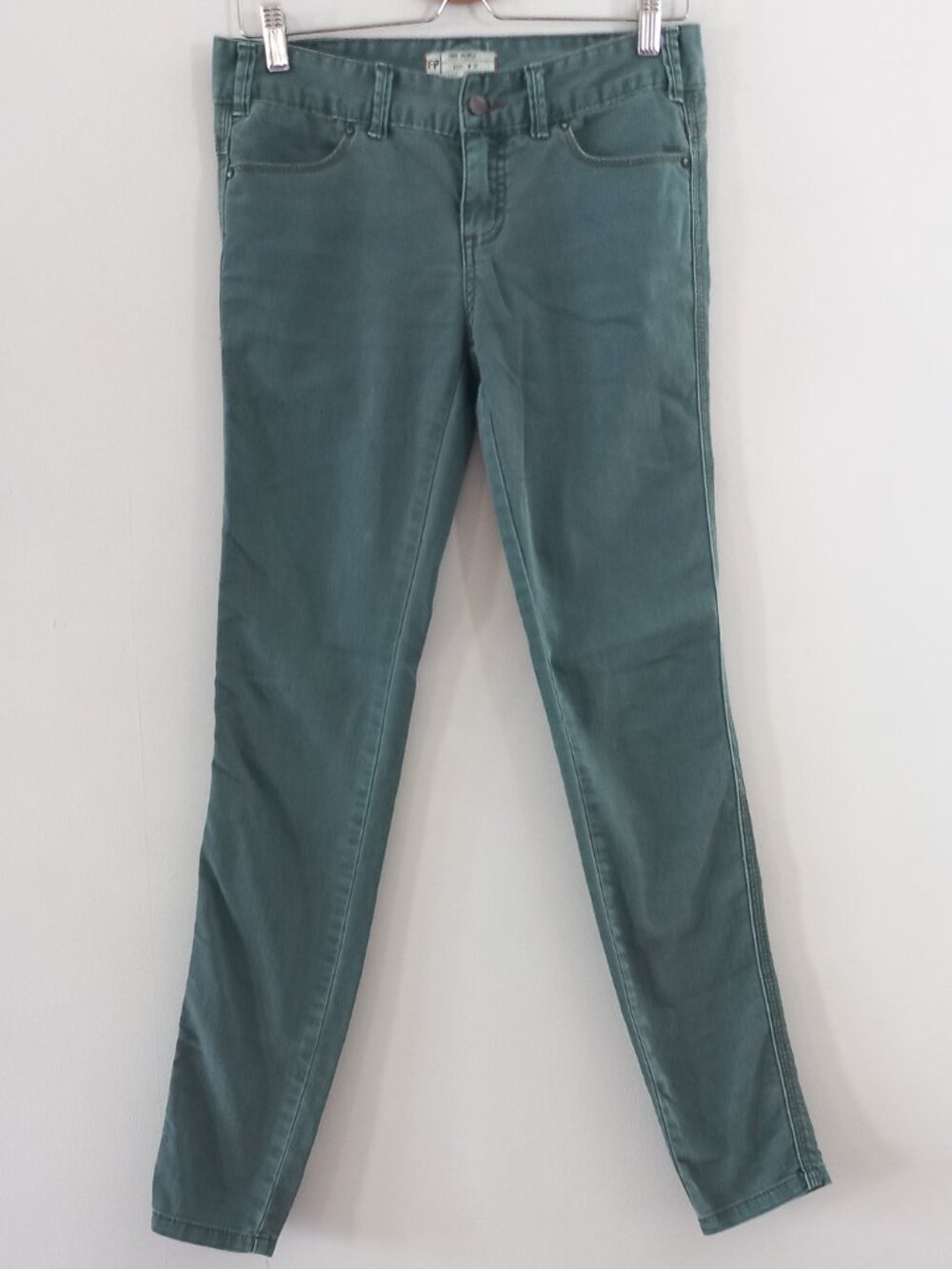 FREE PEOPLE green turquoise seafoam skinny jeans